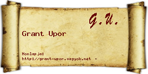 Grant Upor névjegykártya